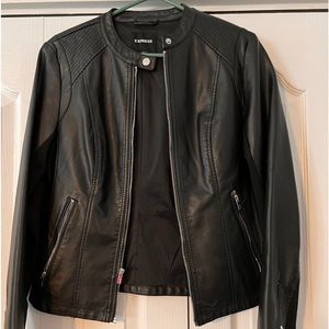Express black pleather moto jacket size medium.